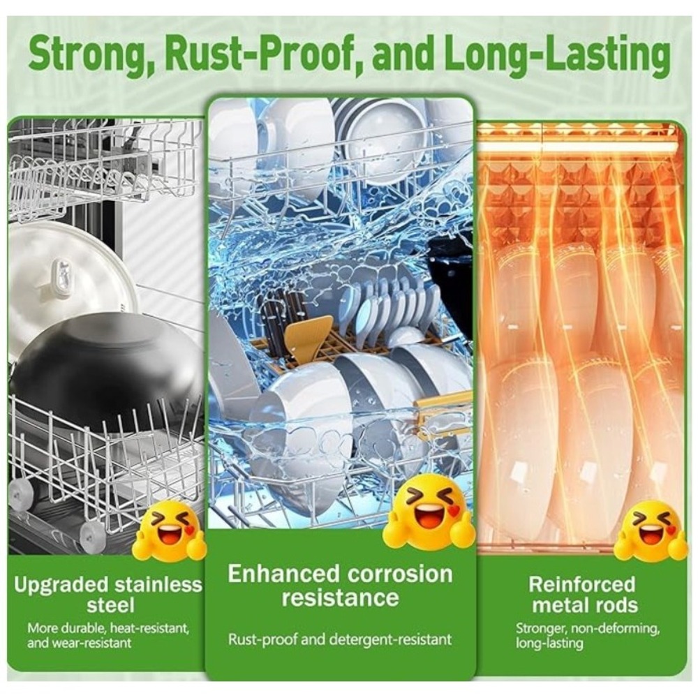 W10139223 Dishwasher Lower Rack 304 Stainless Steel 6 Wheels for 23" Dishwasher - Picture 6 of 13